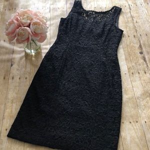 White House Black Market Black Lace Sheath Dress Size 4